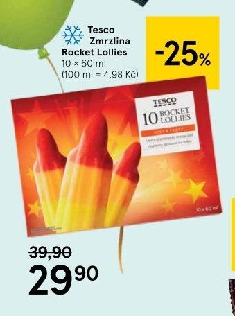 Tesco Zmrzlina Rocket Lollies