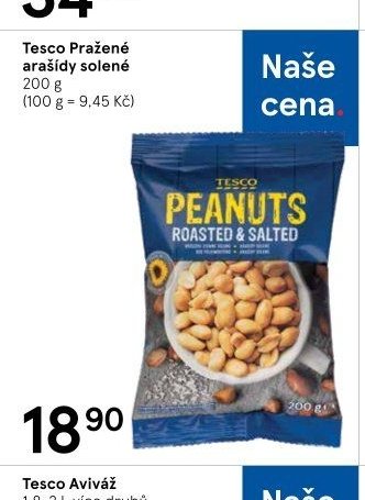 Tesco Pražené arašídy solené