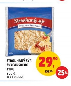 Strouhaný sýr švýcarského typu