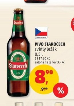 Pivo Staročech světlý ležák