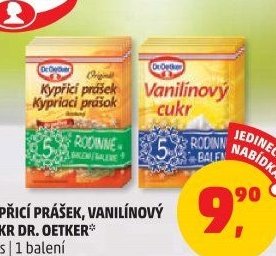 Kypřicí prášek, vanilínový cukr Dr. Oetker