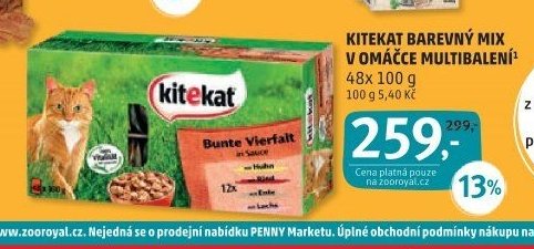 KITEKAT BAREVNÝ MIX V OMÁČCE MULTIBALENÍ 48x 100 g