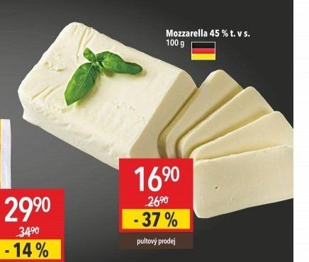 Mozzarella 45 % t. v s.