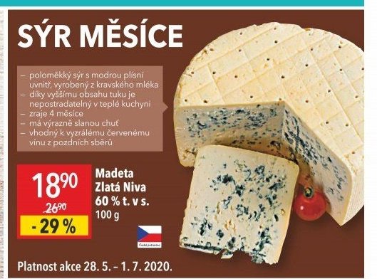 Madeta Zlatá Niva 60 % t. v s.