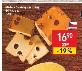 Madeta Císařský sýr uzený 44 % t. v s.