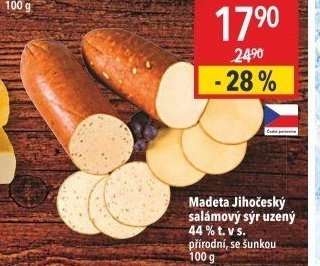 Madeta Jihočeský salámový sýr uzený 44 % t. v s.