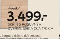 SKŘÍŇ S POSUVNÝMI DVEŘMI, ŠÍŘKA CCA 170 CM