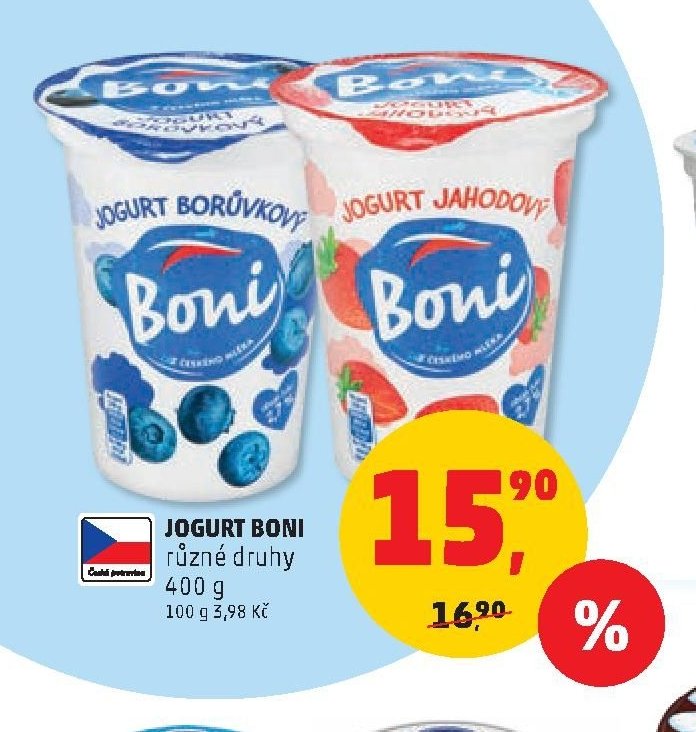 JOGURT BONI různé druhy 400 g