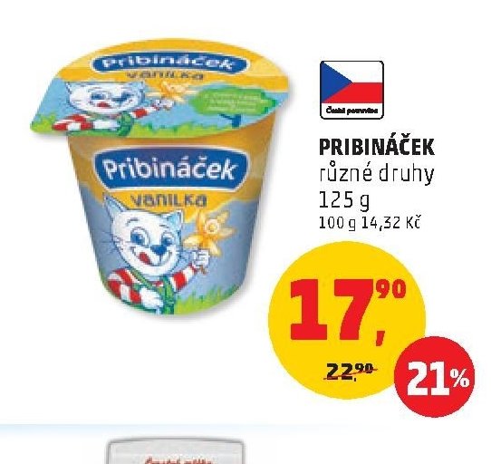 PRIBINÁČEK různé druhy 125 g