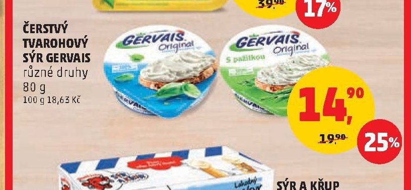 Čerstvý tvarohový sýr Gervais