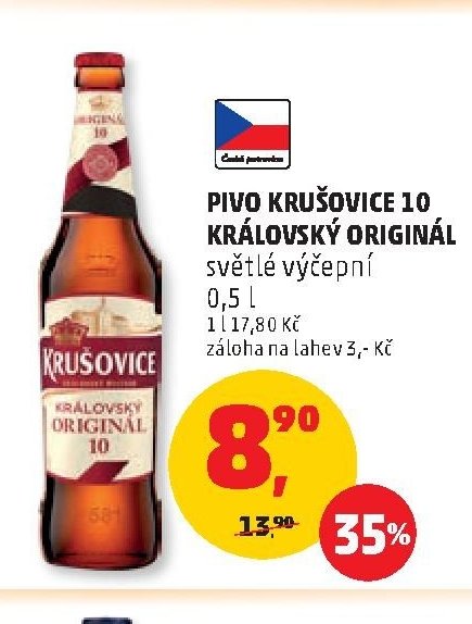 Pivo Krušovice 10 Královský originál