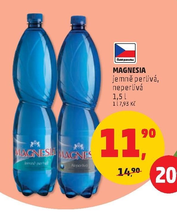 Magnesia jemně perlivá, neperlivá