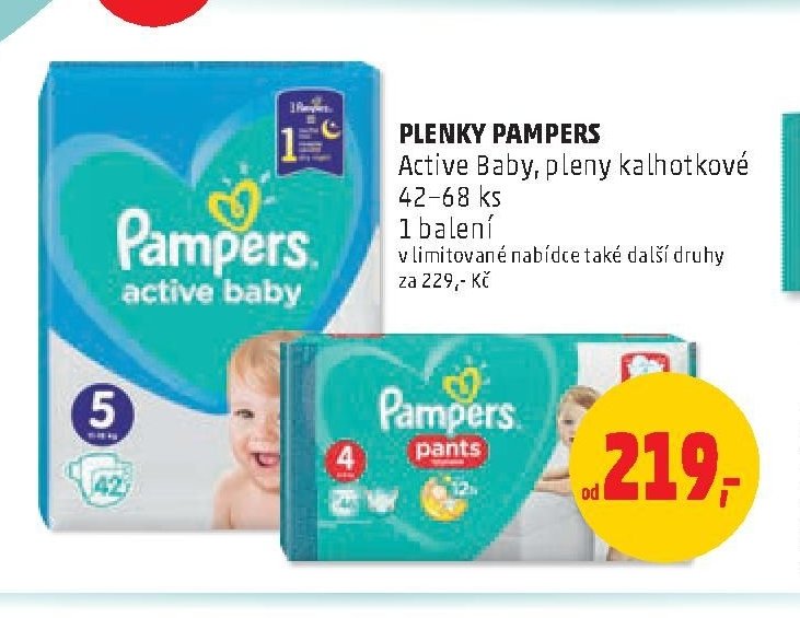 PLENKY PAMPERS Active Baby, pleny kalhotkové