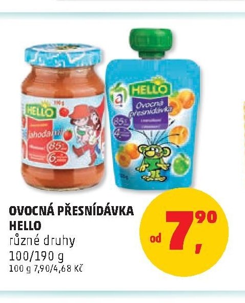 OVOCNÁ PŘESNÍDÁVKA HELLO různé druhy