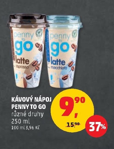 Kávový nápoj Penny to go 250 ml