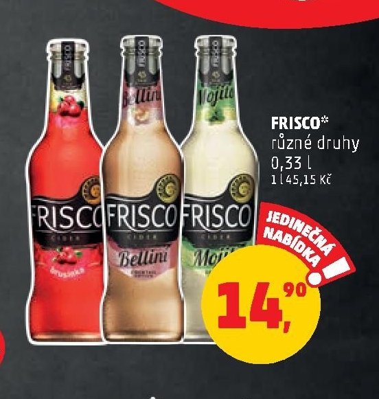 Frisco různé druhy 0,33 l