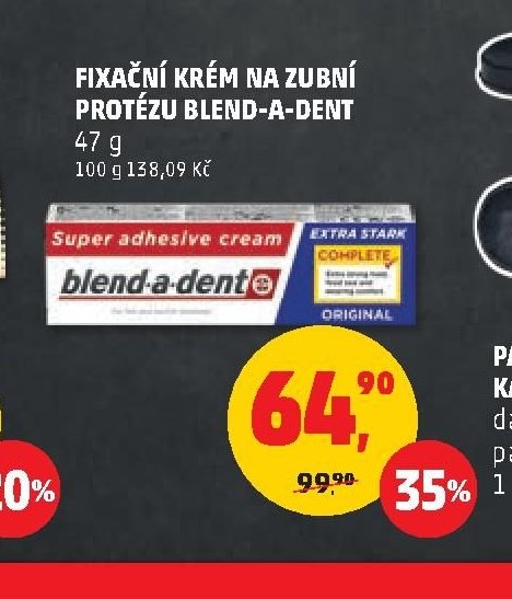 Fixační krém na zubní protézu Blend-a-dent 47 g