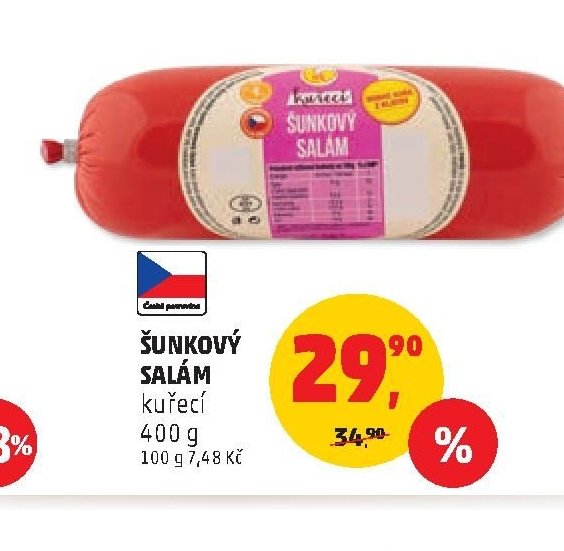 ŠUNKOVÝ SALÁM kuřecí 400 g