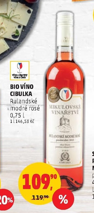 Bio víno Cibulka Rulandské modré rosé