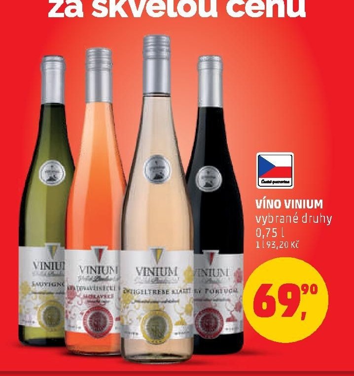 VÍNO VINIUM vybrané druhy