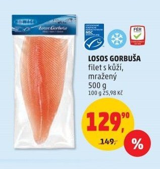 LOSOS GORBUŠA filet s kůží mražený 500 g