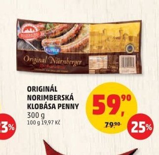 ORIGINÁL NORIMBERSKÁ KLOBÁSA PENNY