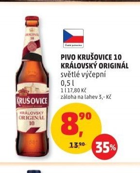 Pivo Krušovice 10 Královský Originál