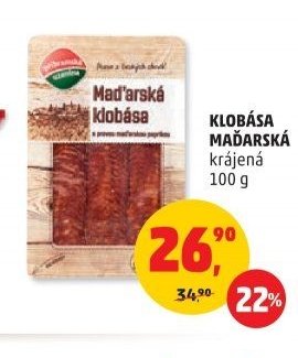 Klobása maďarská krájená