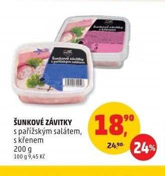 Šunkové závitky s pařížským salátem, s křenem