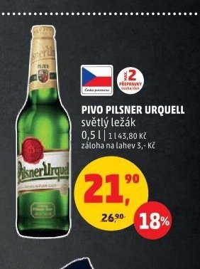 PIVO PILSNER URQUELL světlý ležák