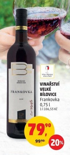 VINAŘSTVÍ VELKÉ BÍLOVICE Frankovka 0,75 l