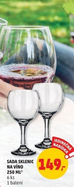 SADA SKLENIC NA VÍNO 250 ml* 6 ks