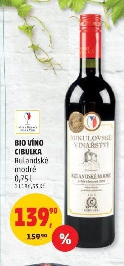 BIO VÍNO CIBULKA Rulandské modré