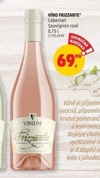 VÍNO FRIZZANTE Cabernet Sauvignon rosé 0,75 l