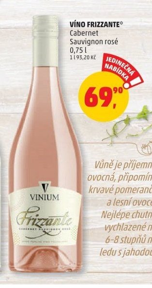 VÍNO FRIZZANTE Cabernet Sauvignon rosé 0,75 l