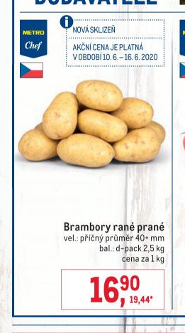 Brambory rané prané