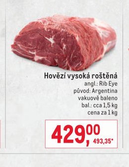 Hovězí vysoká roštěná