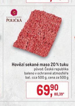 Hovězí sekané maso 20% tuku