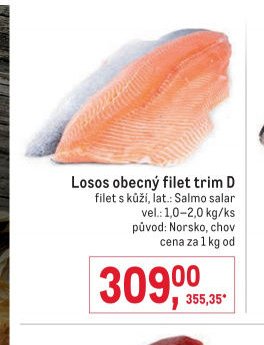 Losos obecný filet trim D