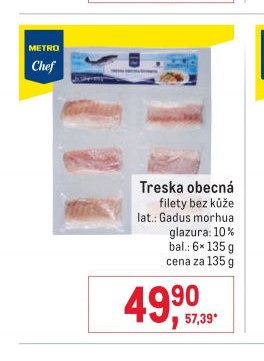 Treska obecná filety bez kůže