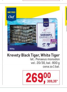 Krevety Black Tiger, White Tiger