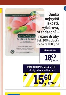 Šunka výběrová, standardní