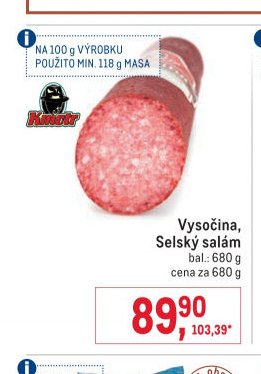 Vysočina, Selský salám