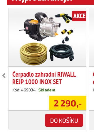 Čerpadlo zahradní RIWALL REJP 1000 INOX SET - UNI HOBBY akcniletaky.com