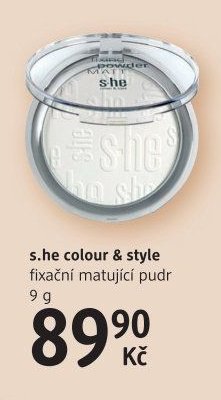 s.he colour & style fixační matující pudr