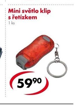 Mini světlo klip s řetízkem