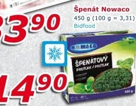 Špenát sekaný mražený Nowaco