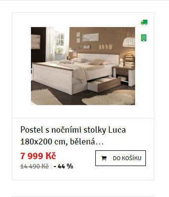 Postel s nočními stolky Luca 180x200 cm, bělená... - ASKO akcniletaky.com