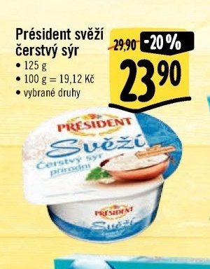 Président svěží čerstvý sýr