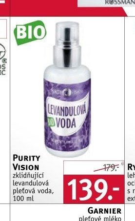Purity Vision zklidňující levandulová pleťová voda